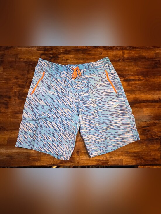 Nike Other - Men's Nike Conversion Allover Print Shorts Blue/White Orange Silver Swoosh SZ 3x